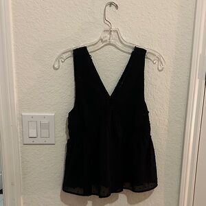 Miami Black V-Neck Sleeveless Blouse